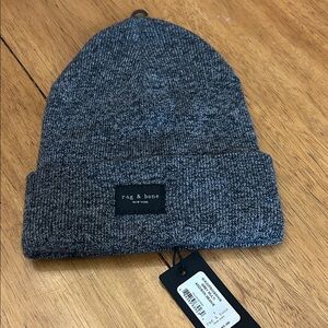 Rag & Bone Charcoal Knit Beanie